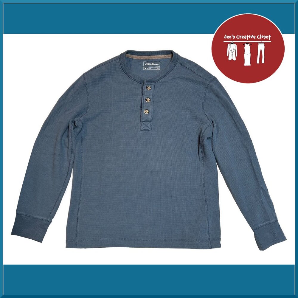 Men's Eddie Bauer Outdoor Army Blue Long-Sleeve Thermal Shirt